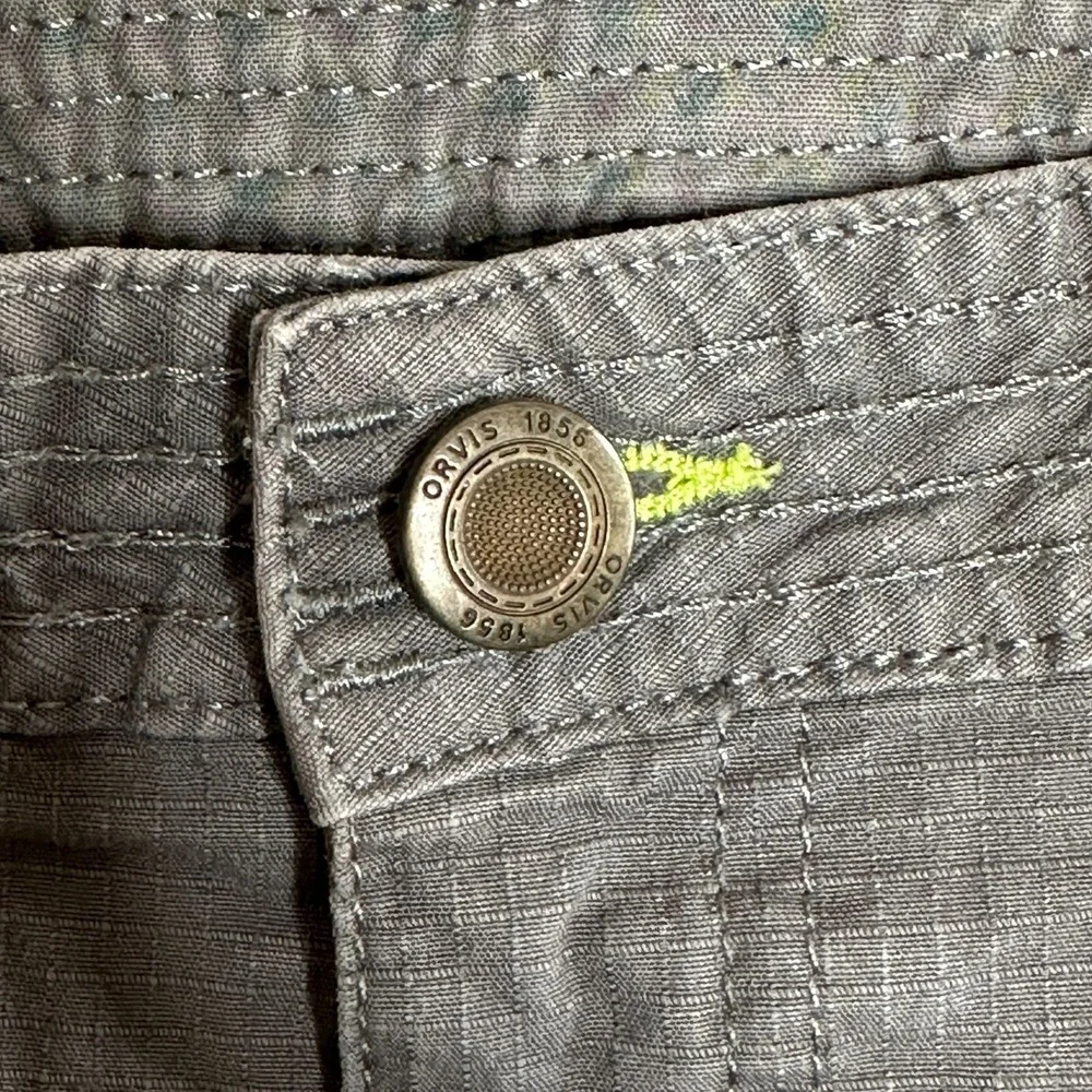 Orvis Pants Womens Size‎ 8 Gray Roll Tab Cuff Outdoor Gorpcore Ripstop Hiking